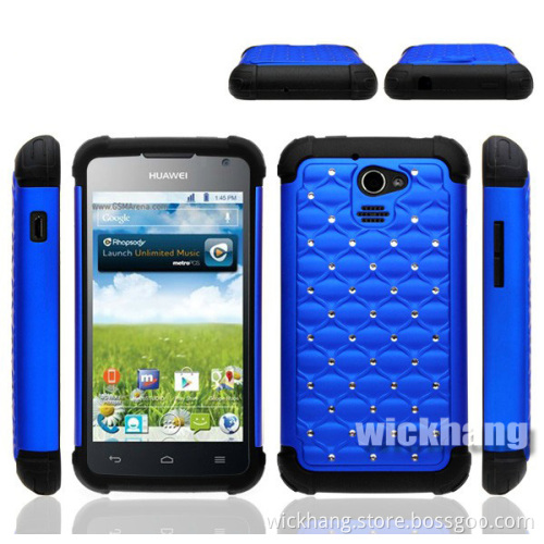 Heavy Duty Glitter Hybrid Studded Diamond Hard Case for Huawei M931